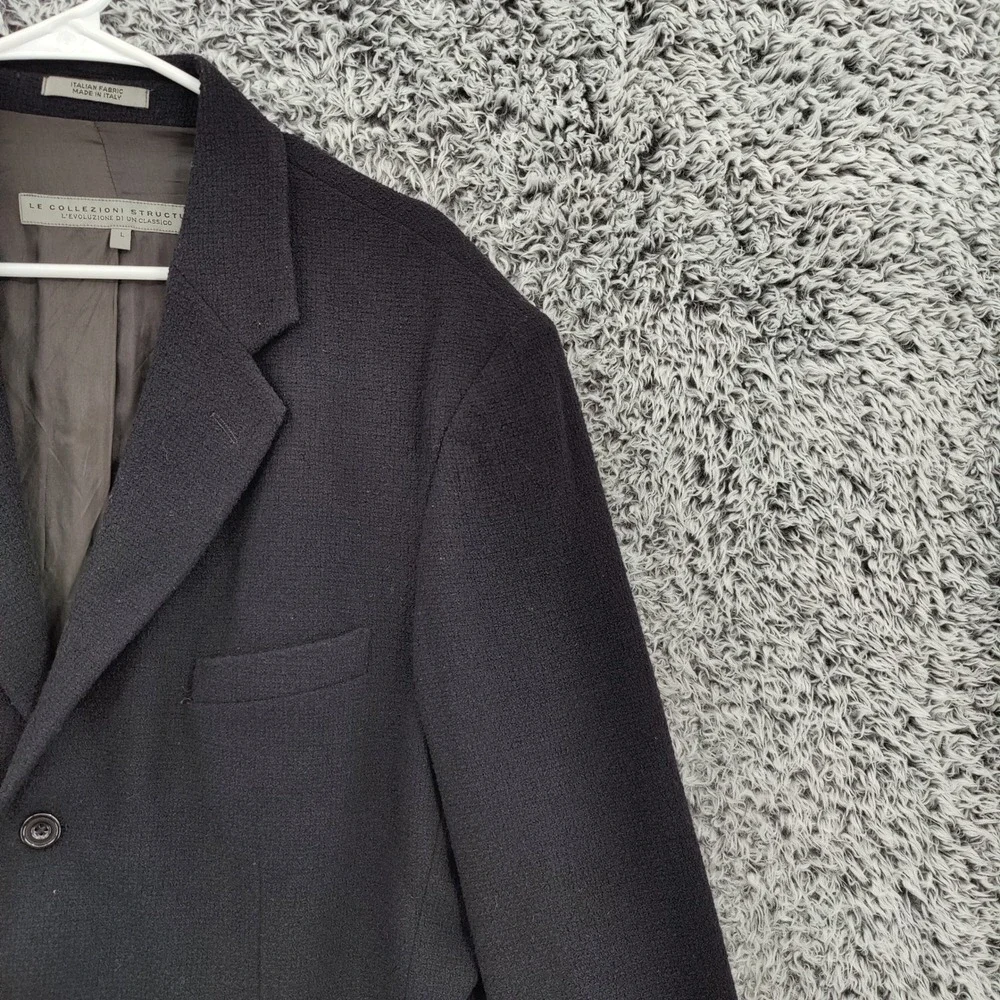 Le Collezioni Mens Dark Academia Old Money Wool Blazer L Jacket Black Italian